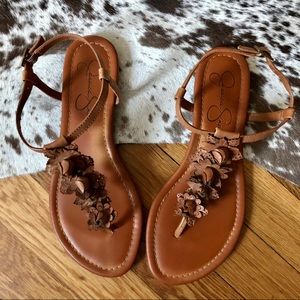 {Jessica Simpson} leather flower thong sandal